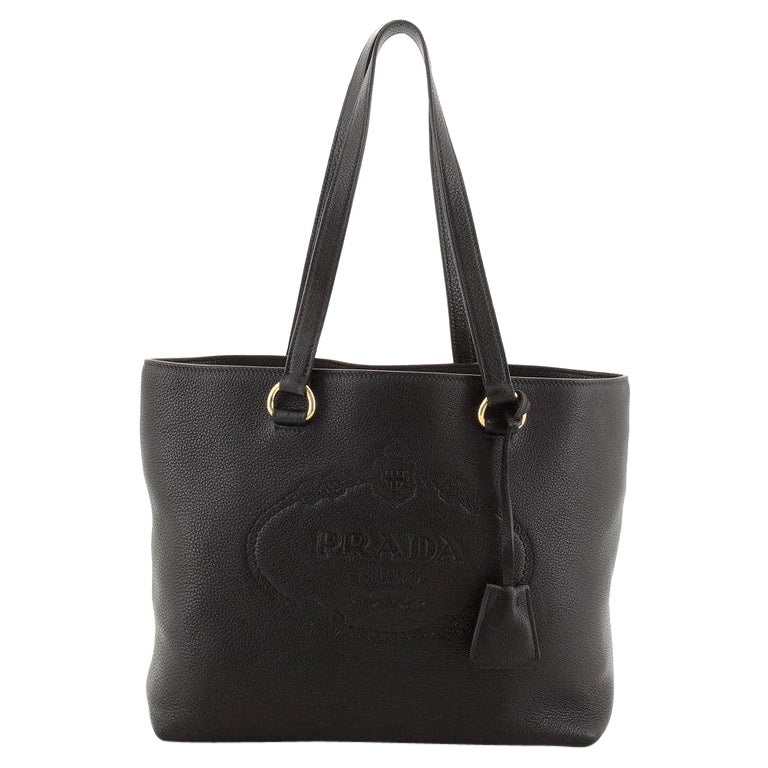 Prada Embossed Logo Open Tote Vitello Phenix Medium