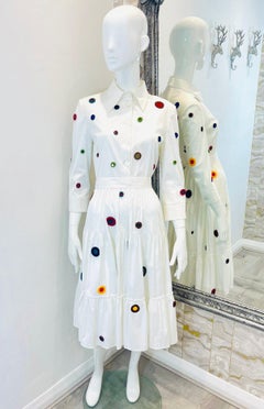 Prada Embroidered Cotton Shirt Dress