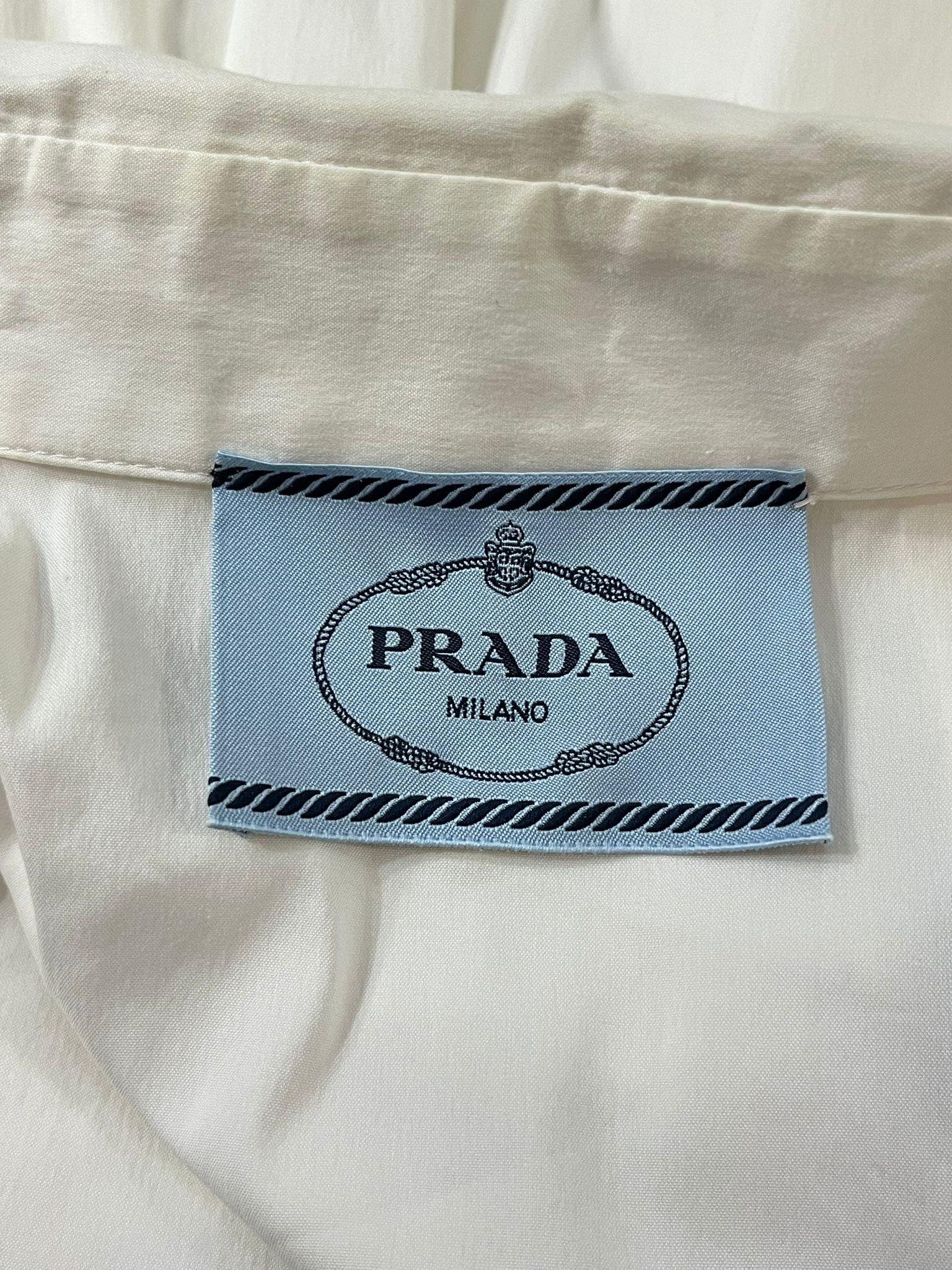 Prada Embroidered Cotton Shirt Dress 2