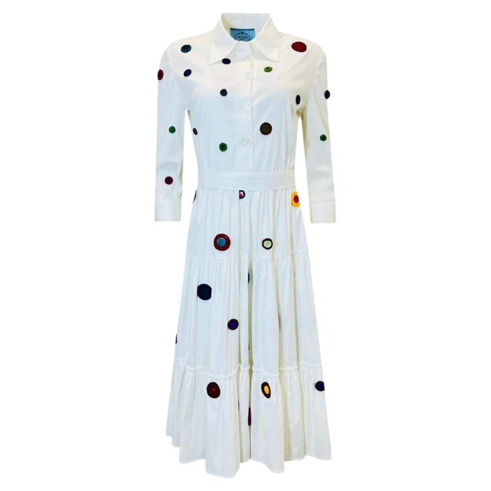 Prada Embroidered Cotton Shirt Dress