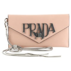 Prada Envelope Logo Clutch Spazzolato Leather