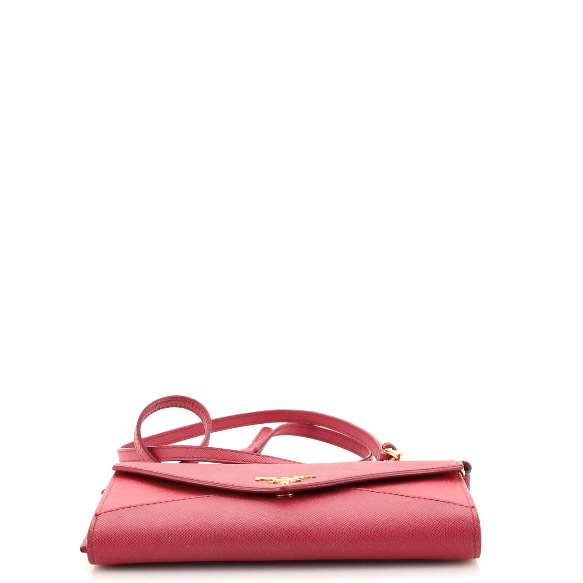 Women's or Men's Prada Envelope Wallet on Strap Saffiano Leather