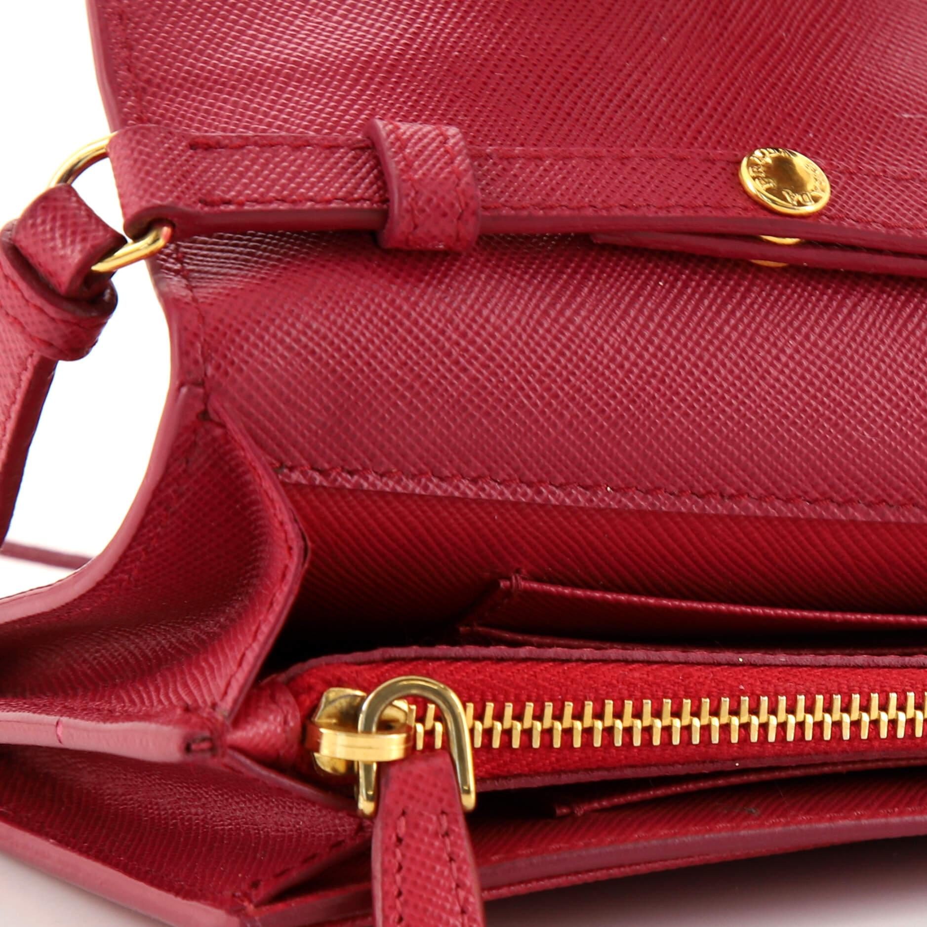 Prada Envelope Wallet on Strap Saffiano Leather 2