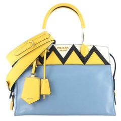Prada Esplanade Tote City Calf and Greca Saffiano Medium