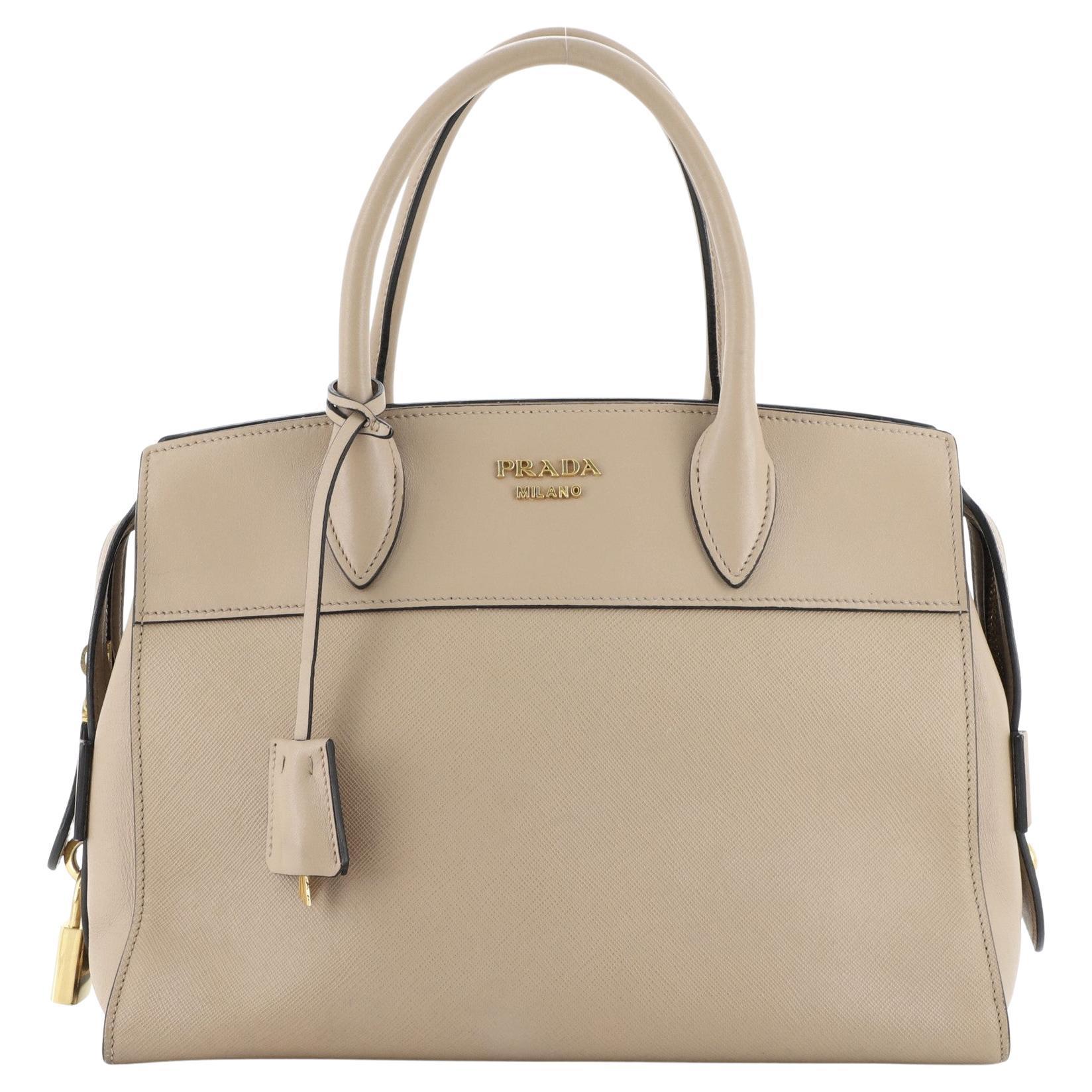 Prada medium esplanade leather deals satchel