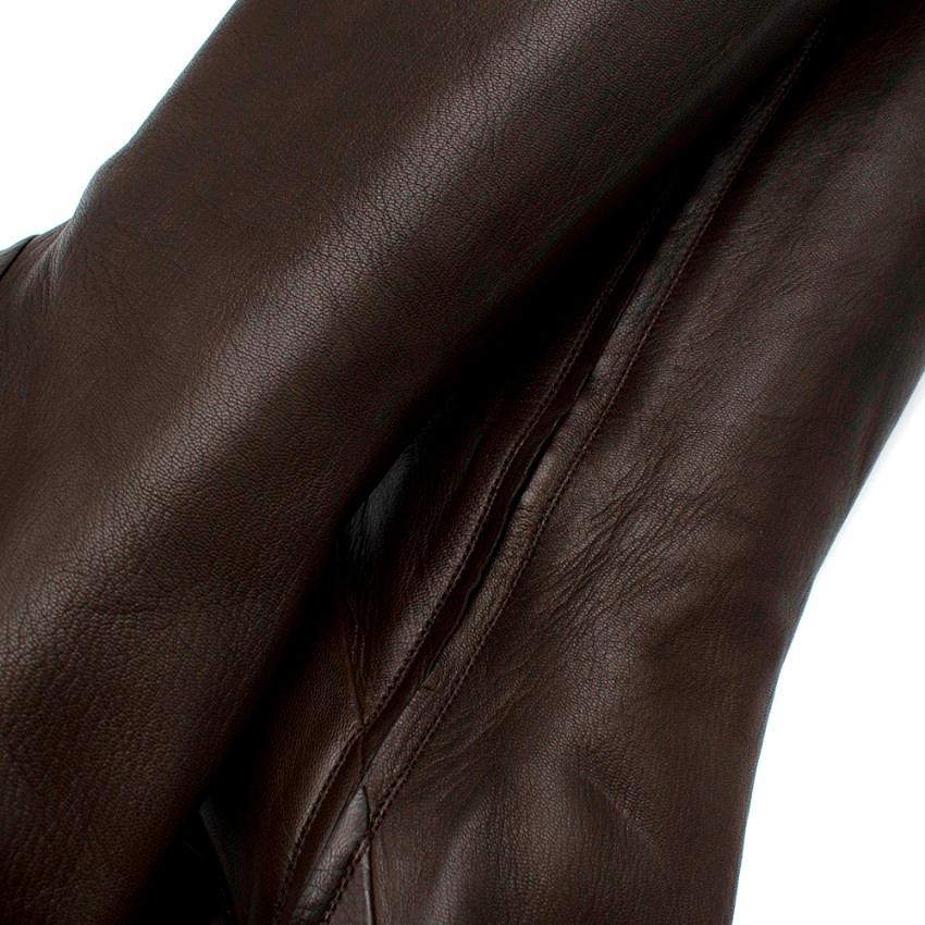 Women's or Men's Prada Espresso Leather Heeled Knee-Length Boots - Size EU 39