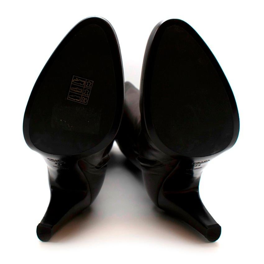 Prada Espresso Leather Heeled Knee-Length Boots - Size EU 39 2