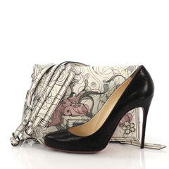 Prada Etiquette Flap Bag Printed Leather Small