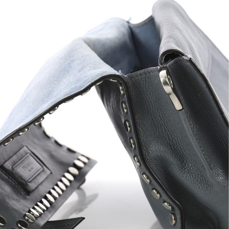 Prada Etiquette Flap Bag Studded Glace Calfskin Small 3