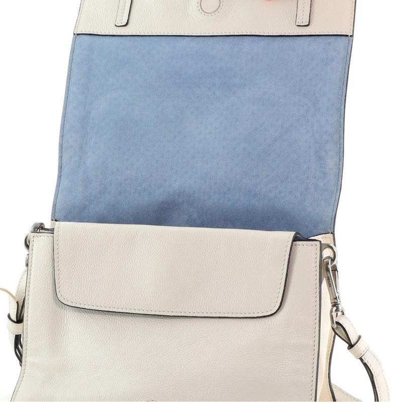 Beige Prada Etiquette Flap Bag Studded Glace Calfskin Small
