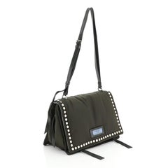 Prada Etiquette Flap Bag Studded Tessuto Small