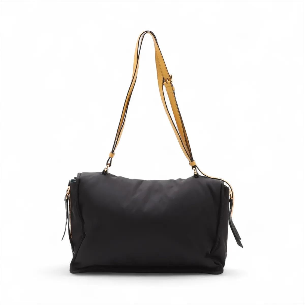 Prada Etiquette Nylon Two-Way Shoulder Bag Black (Schwarz) im Angebot