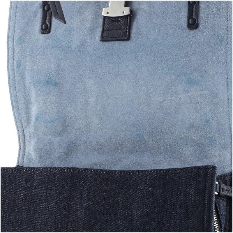 Women's or Men's Prada Etiquette Shoulder Bag Denim with Leather Small