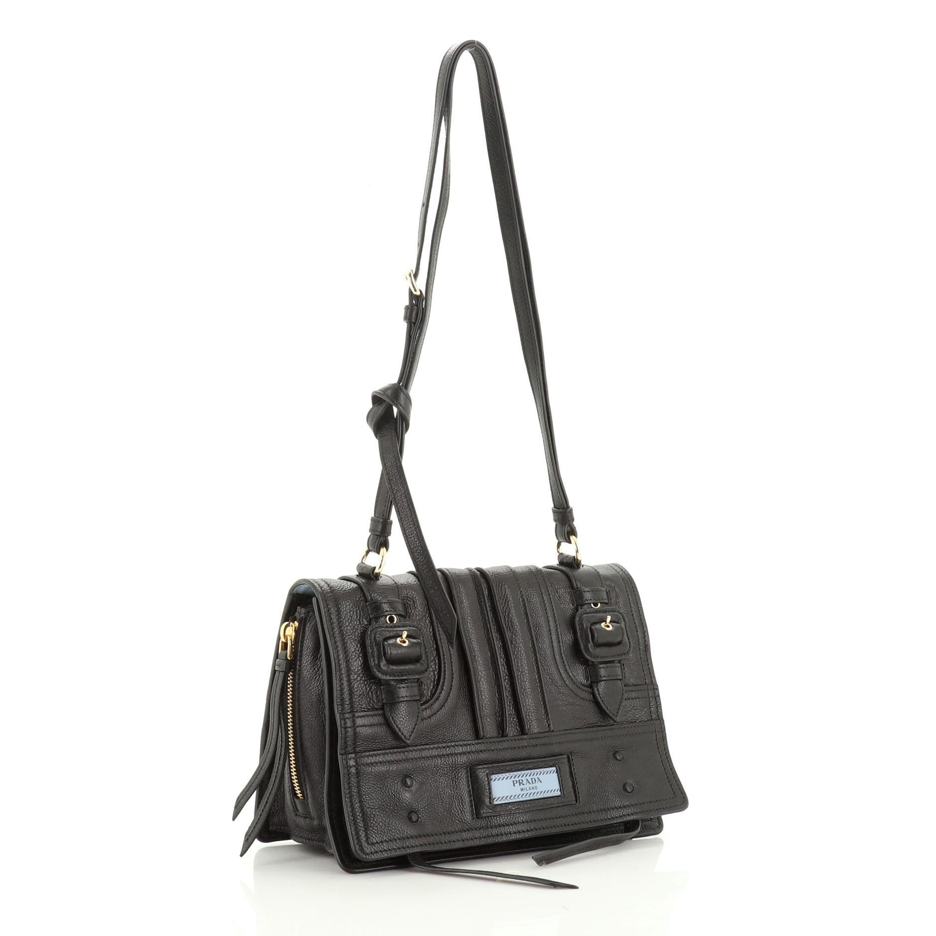 Black Prada Etiquette Shoulder Bag Leather Small 