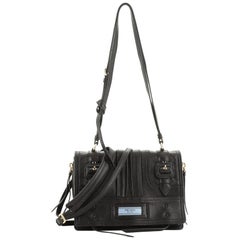 Etiquette cloth handbag Prada Black in Cloth - 37530292