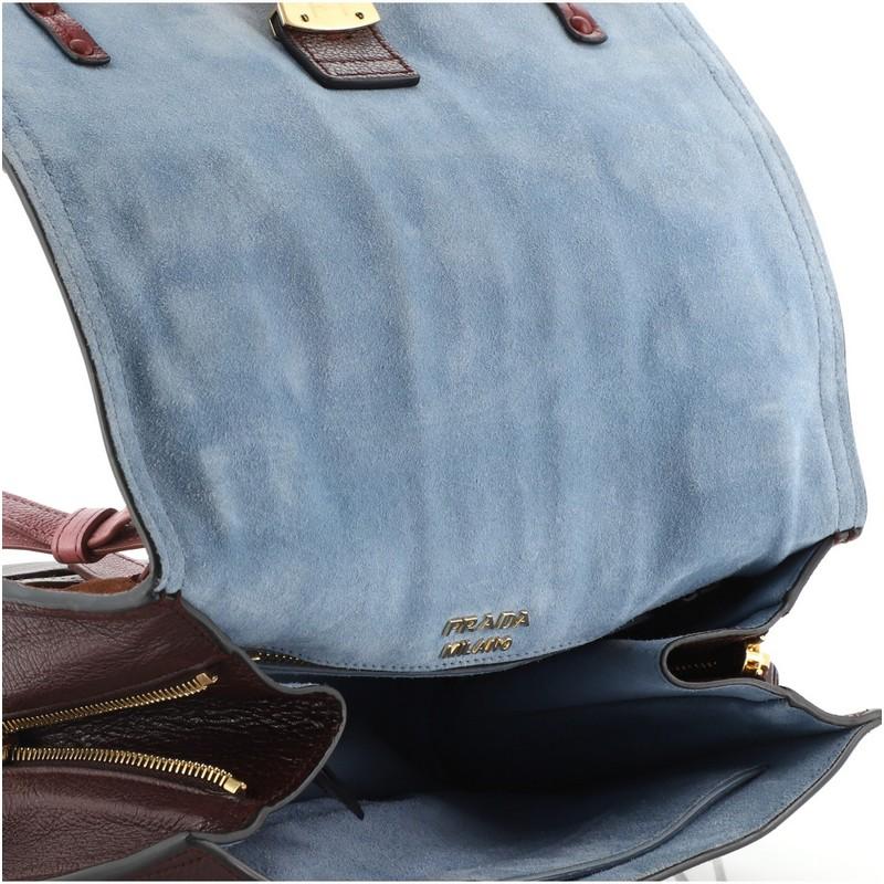 Prada Etiquette Umhängetasche aus Leder mit Wildleder Klein 2
