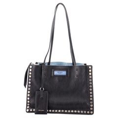 Prada Etiquette Tote Studded Glace Calfskin Small