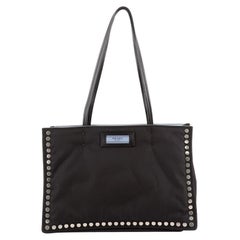 Prada Etiquette Tote Studded Tessuto Medium