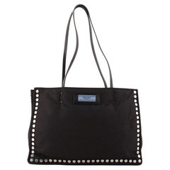 Prada Etiquette Tote Studded Tessuto Medium
