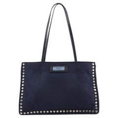 Prada Etiquette Tote Studded Tessuto Medium