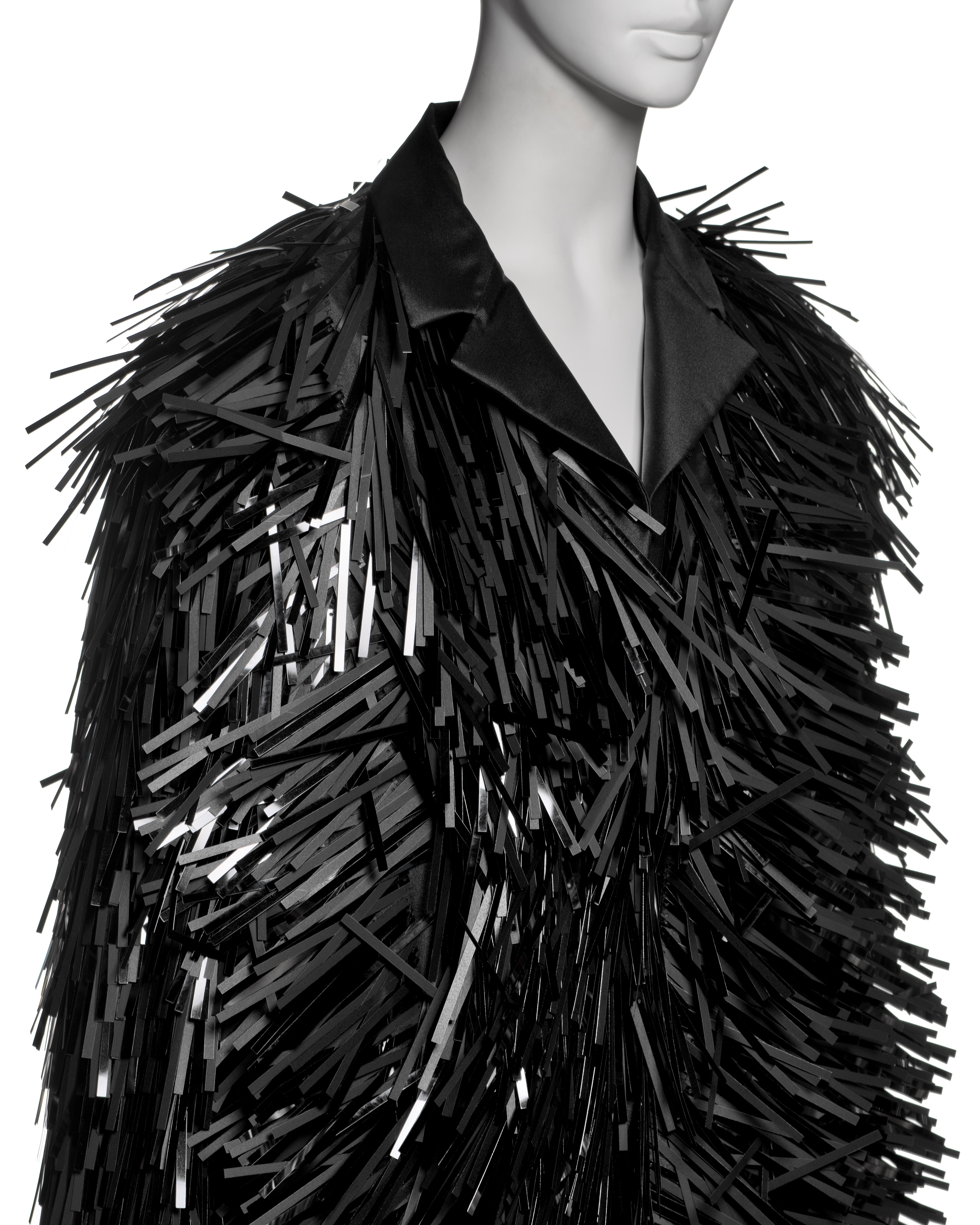 Prada Evening Coat with Plastic Fringe Adornments and Feather Cuffs, FW 2007 For Sale 5