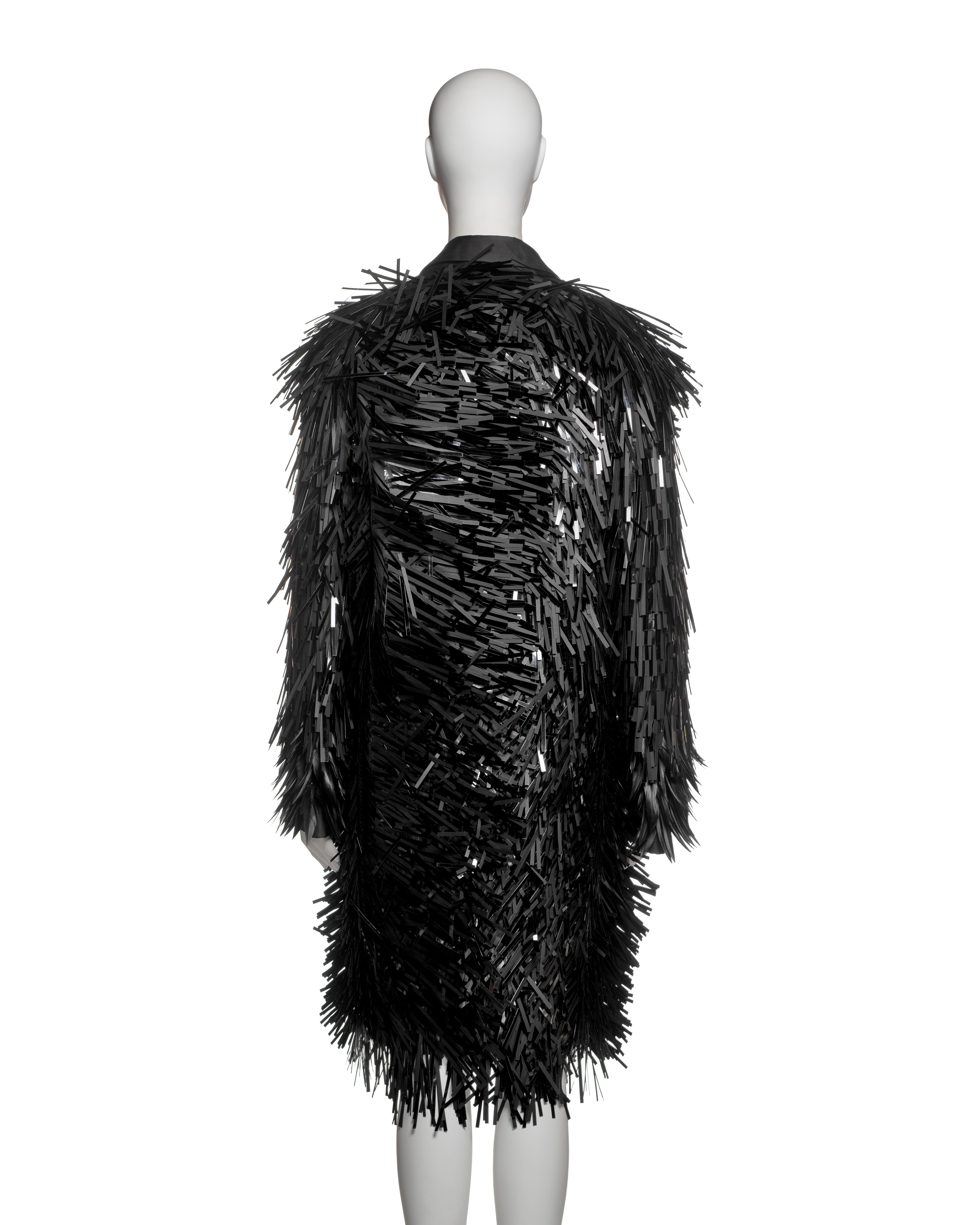 Prada Evening Coat with Plastic Fringe Adornments and Feather Cuffs, FW 2007 For Sale 10
