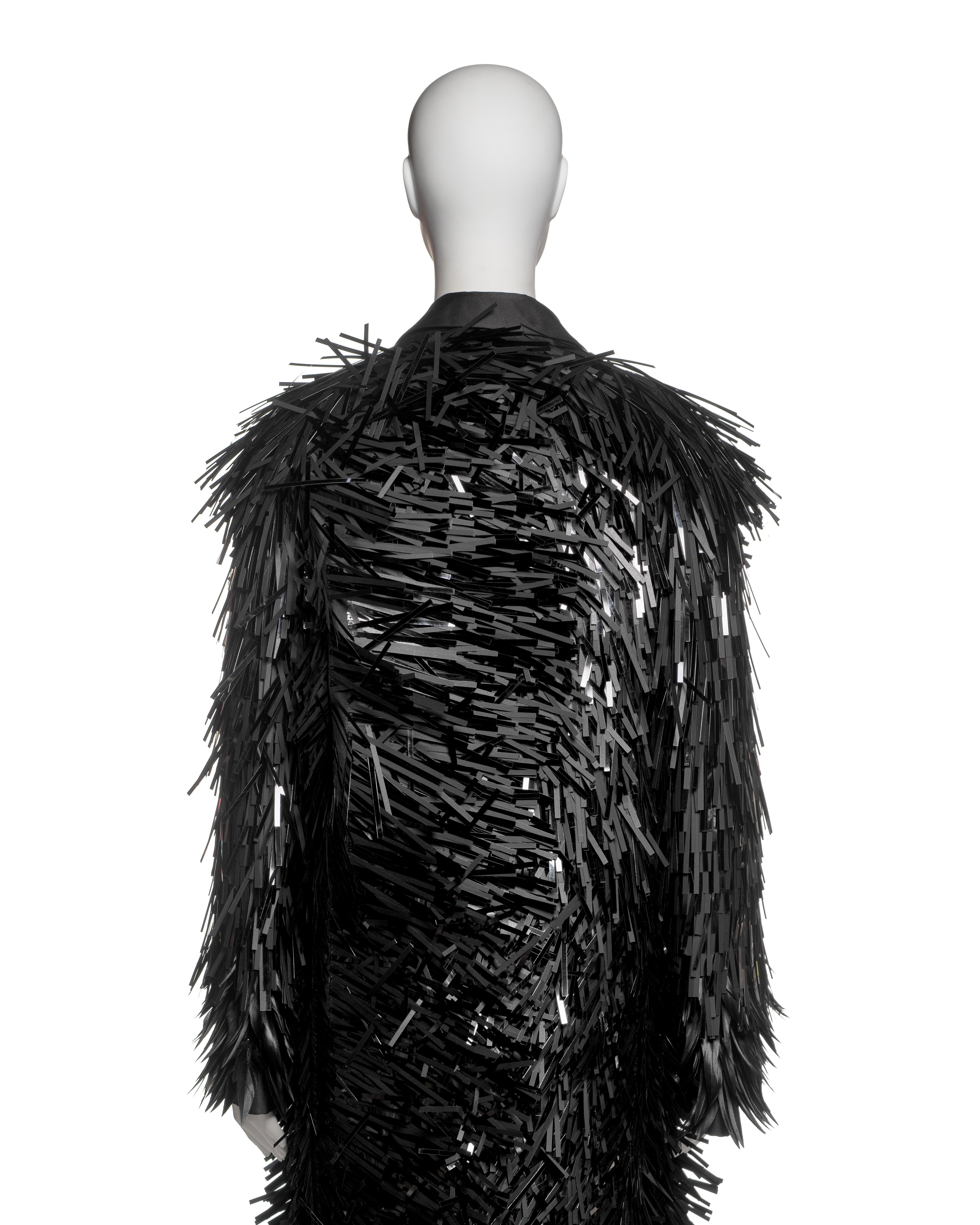Prada Evening Coat with Plastic Fringe Adornments and Feather Cuffs, FW 2007 For Sale 11