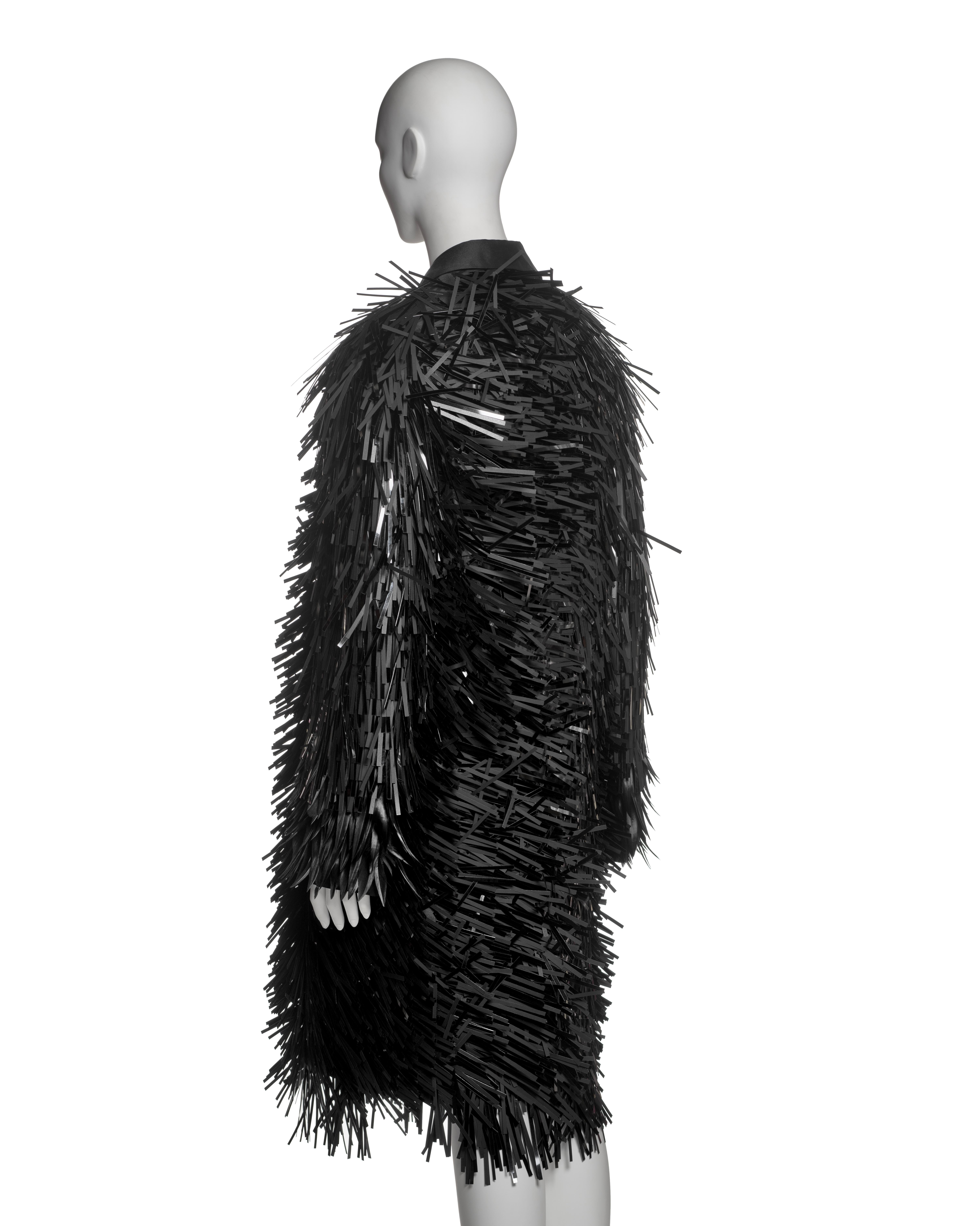 Prada Evening Coat with Plastic Fringe Adornments and Feather Cuffs, FW 2007 For Sale 12