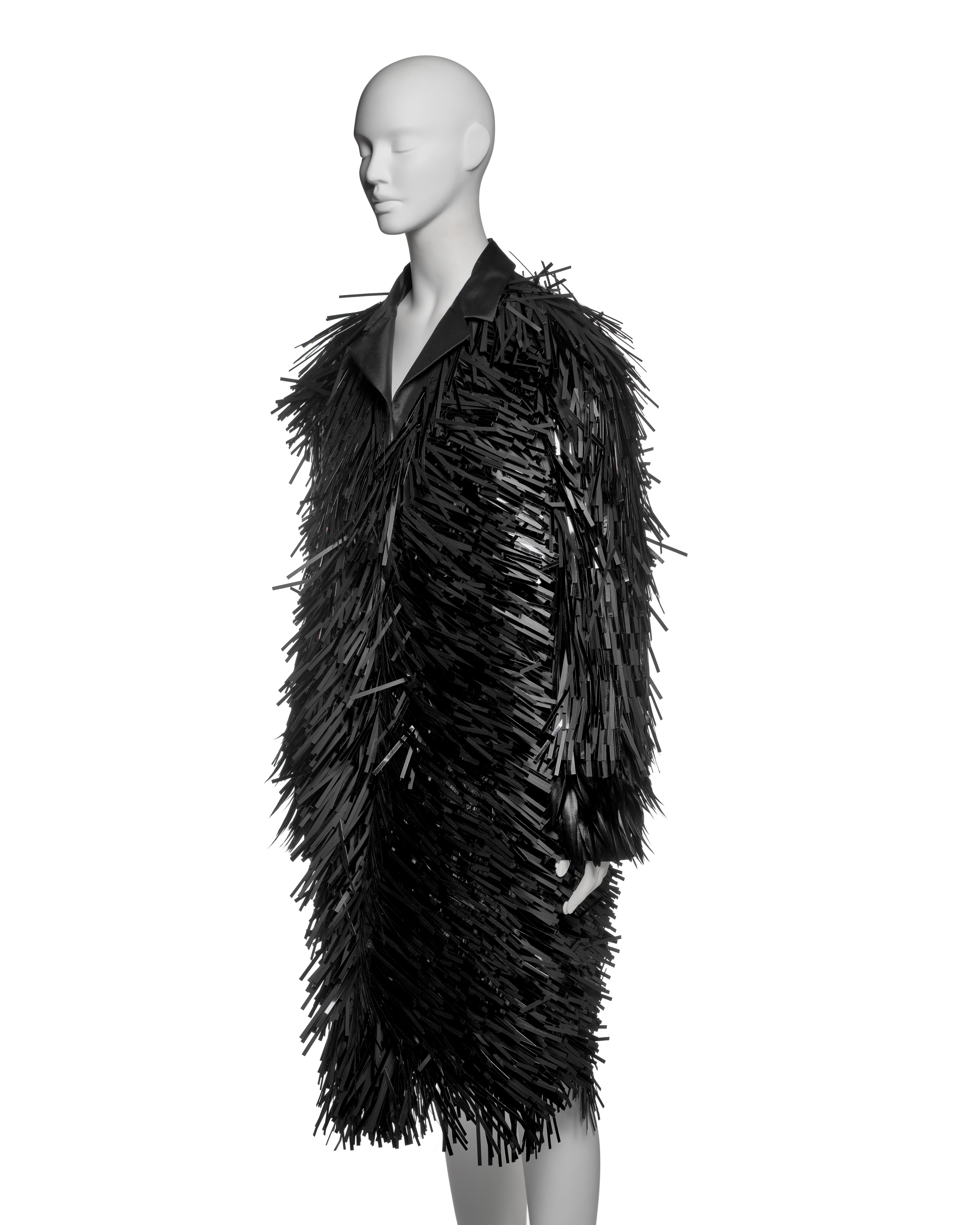 Prada Evening Coat with Plastic Fringe Adornments and Feather Cuffs, FW 2007 For Sale 14