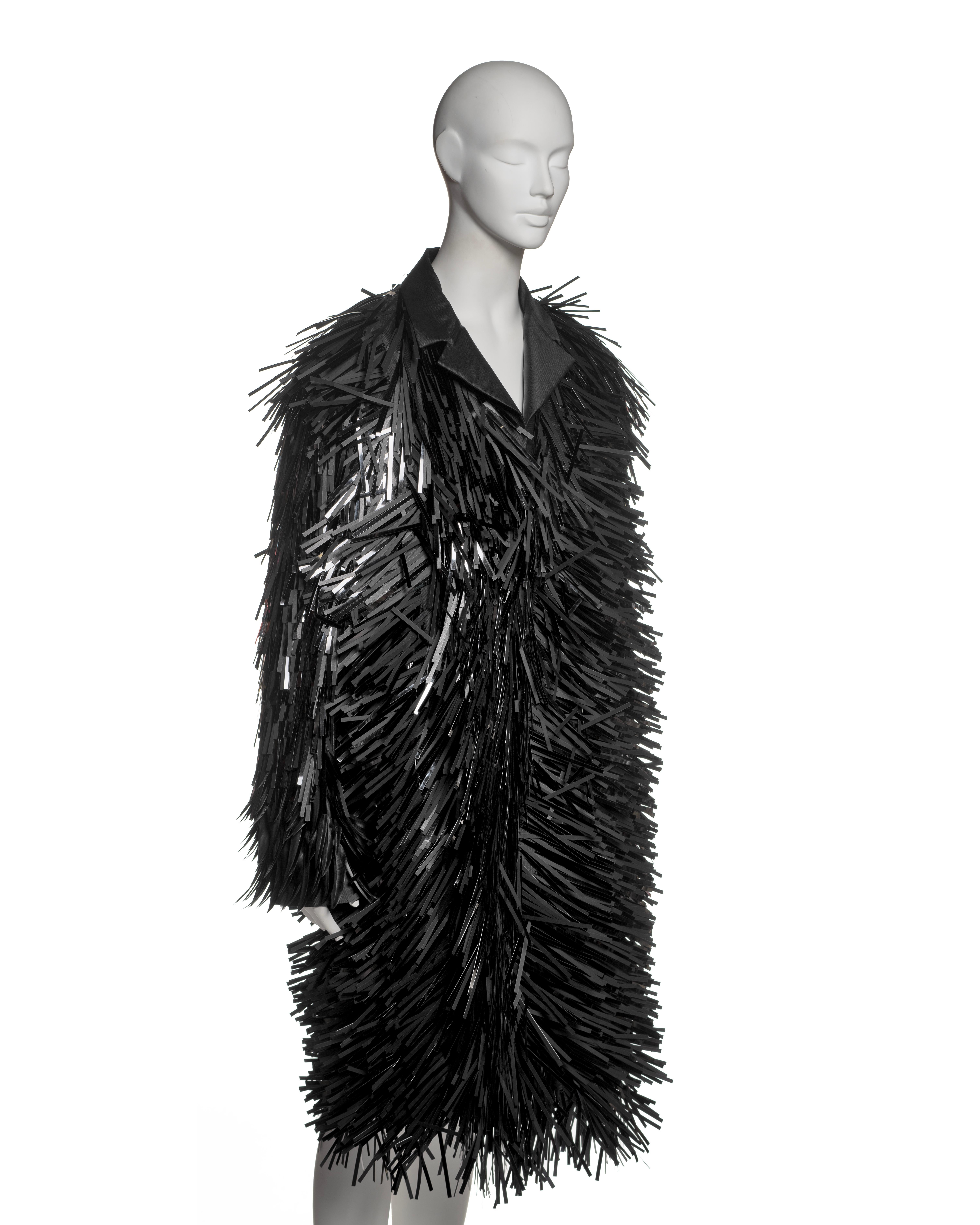 Prada Evening Coat with Plastic Fringe Adornments and Feather Cuffs, FW 2007 For Sale 4