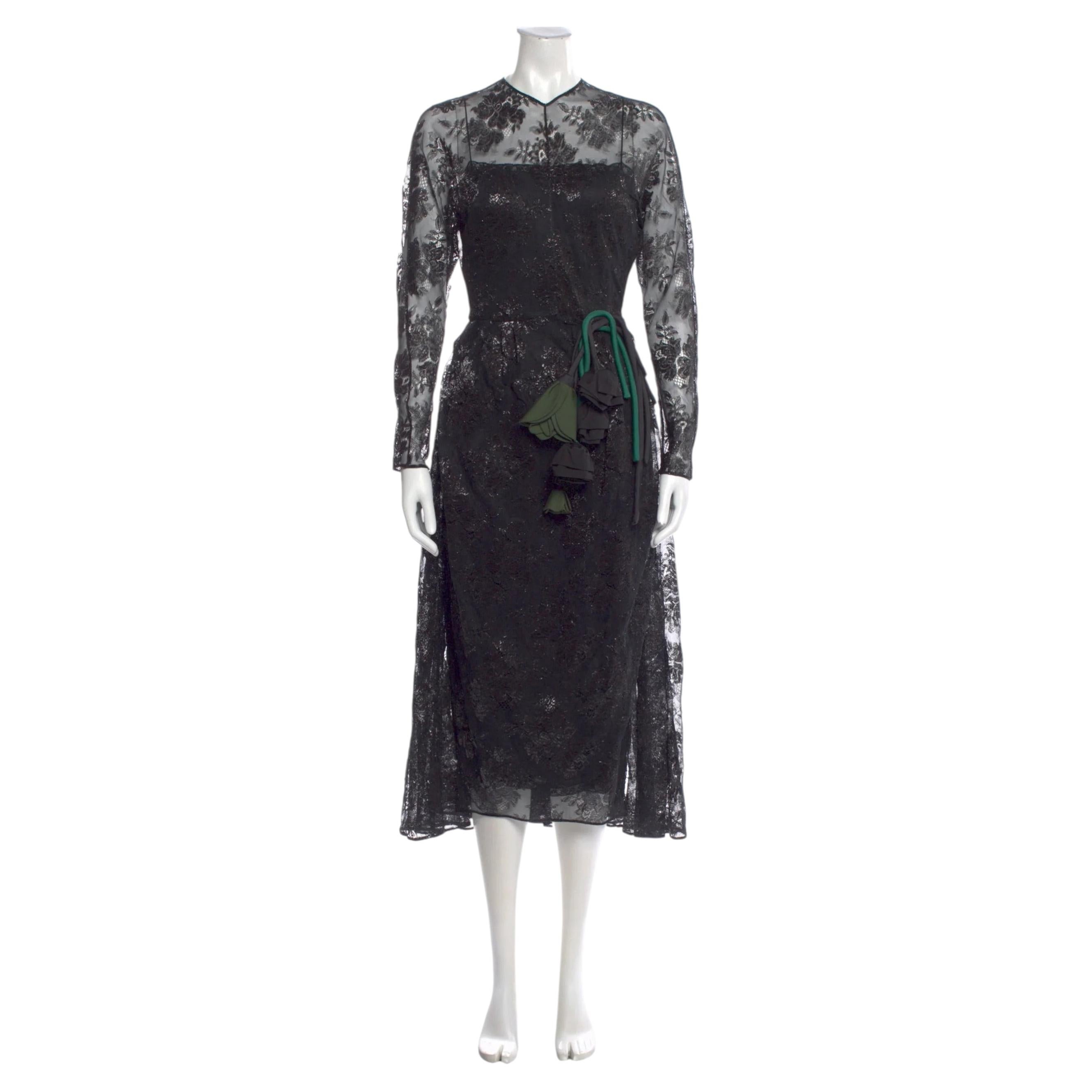 Pre-owned Prada Evening Dress, F/w 2019 Collection, New With Tag In Black