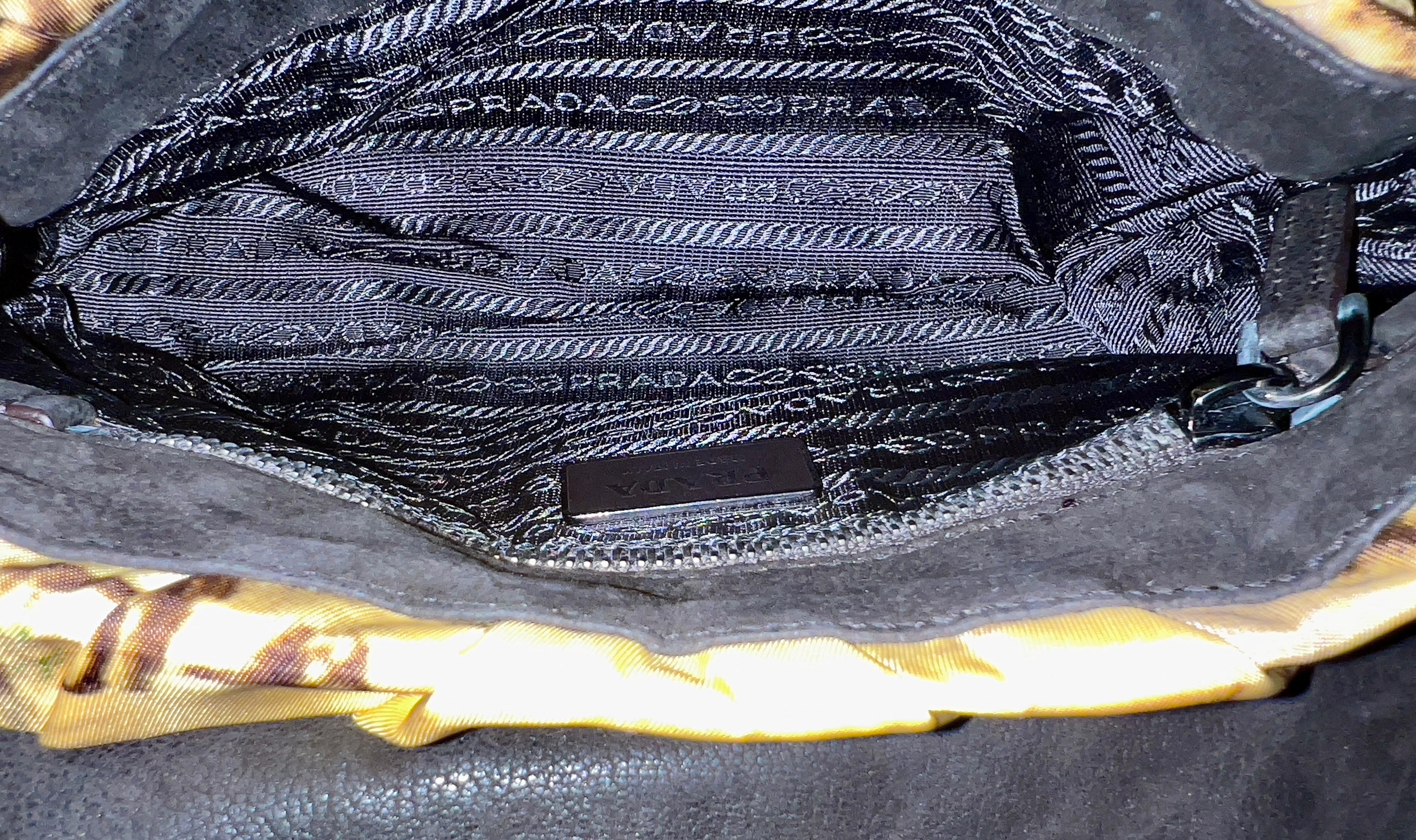 PRADA Exotic Heavenly Embroidered Nylon & Crocodile Clutch Bag - Full Set Y2K For Sale 5