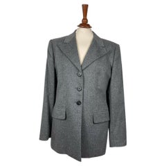 Blazer in pelle esotica di Prada in grigio