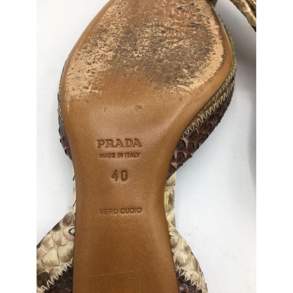 Prada Exotic Leathers Sandals in Brown In Good Condition In Carnate, IT