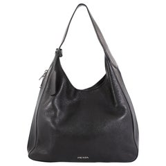 Prada Expandable Zip Around Hobo Cervo Leather Large