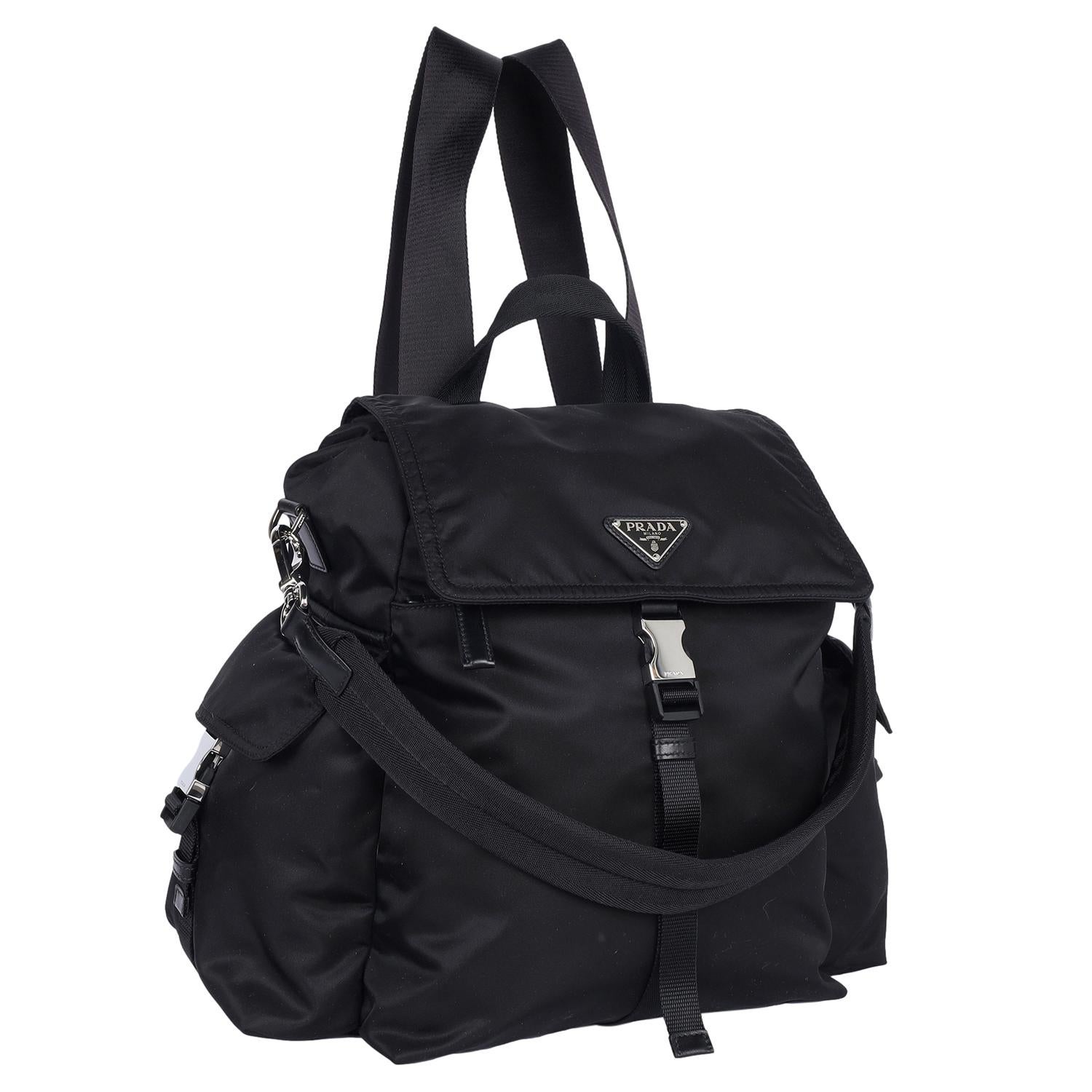 PRADA Explore Re-Nylon and leather backpack black In New Condition In Salt Lake Cty, UT