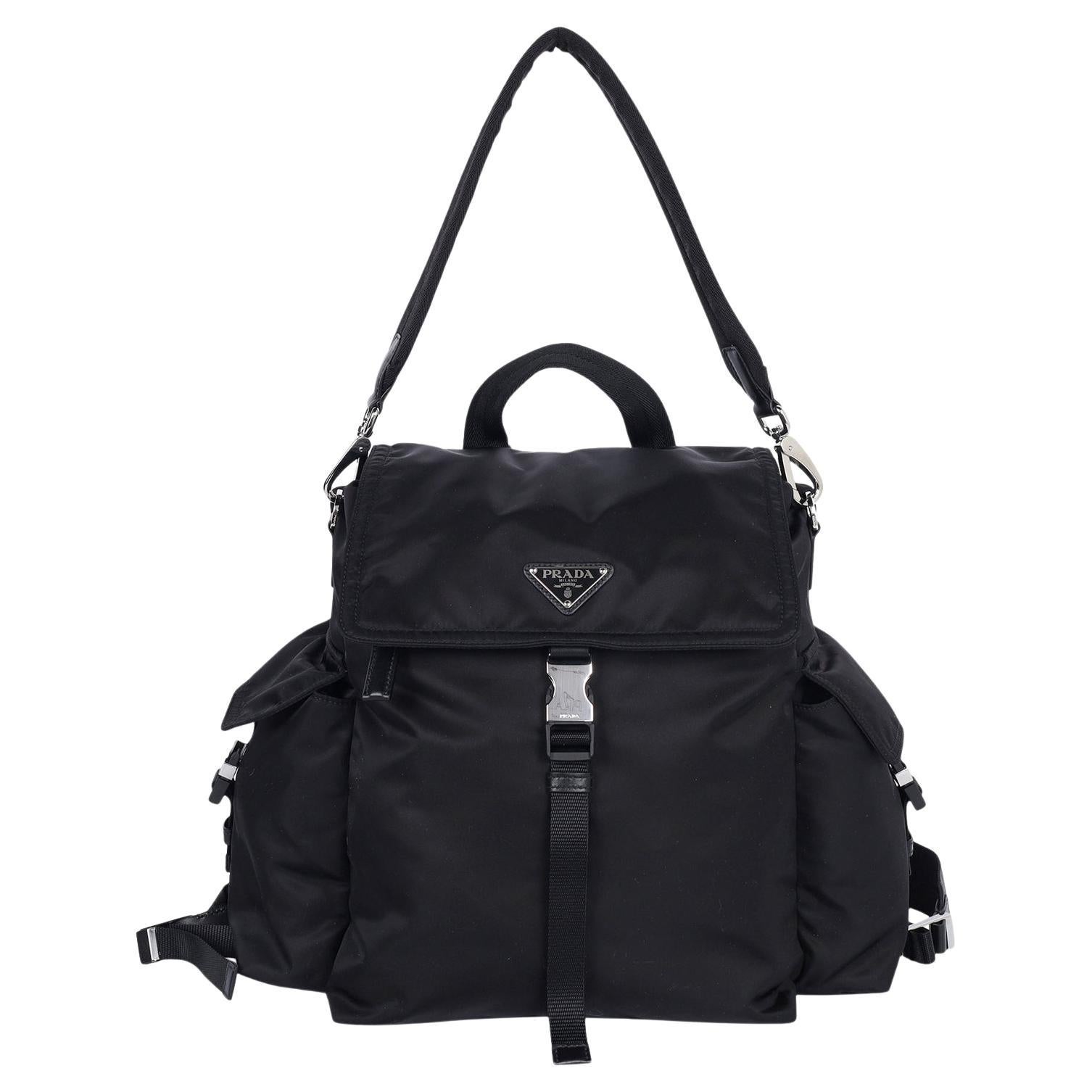 PRADA Explore Re-Nylon and leather backpack black