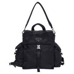PRADA Explore Re-Nylon and leather backpack black