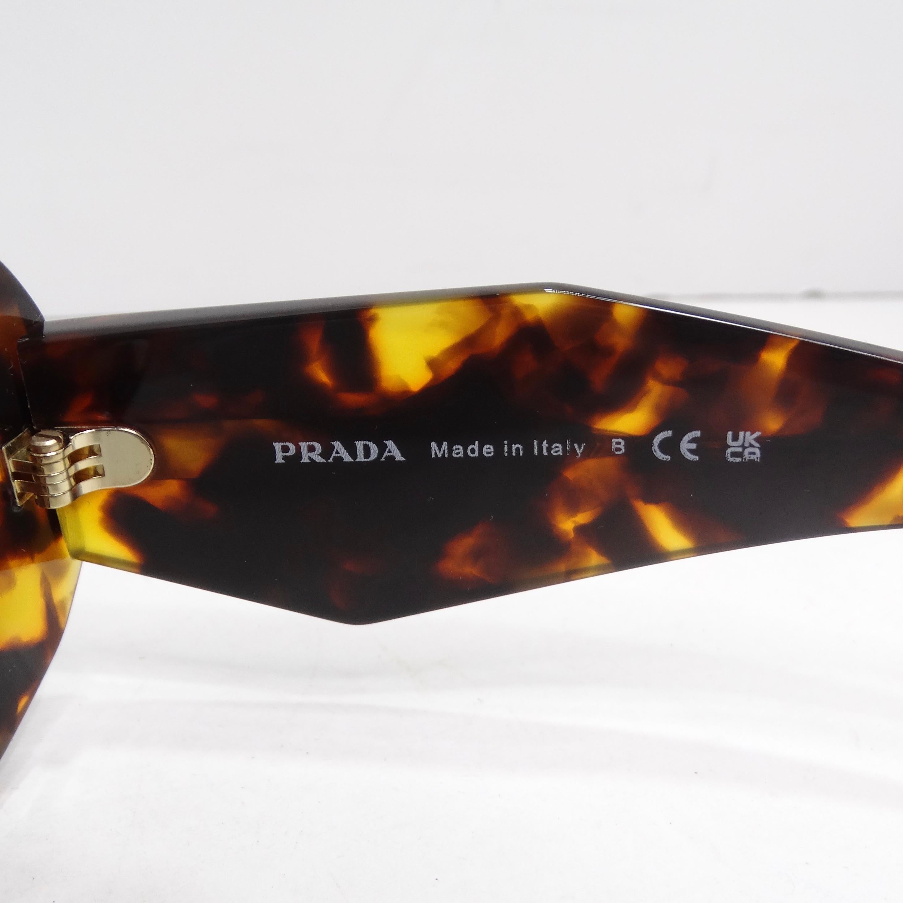 Prada Eyewear Tortoise Shell Square Frame Sunglasses For Sale 3
