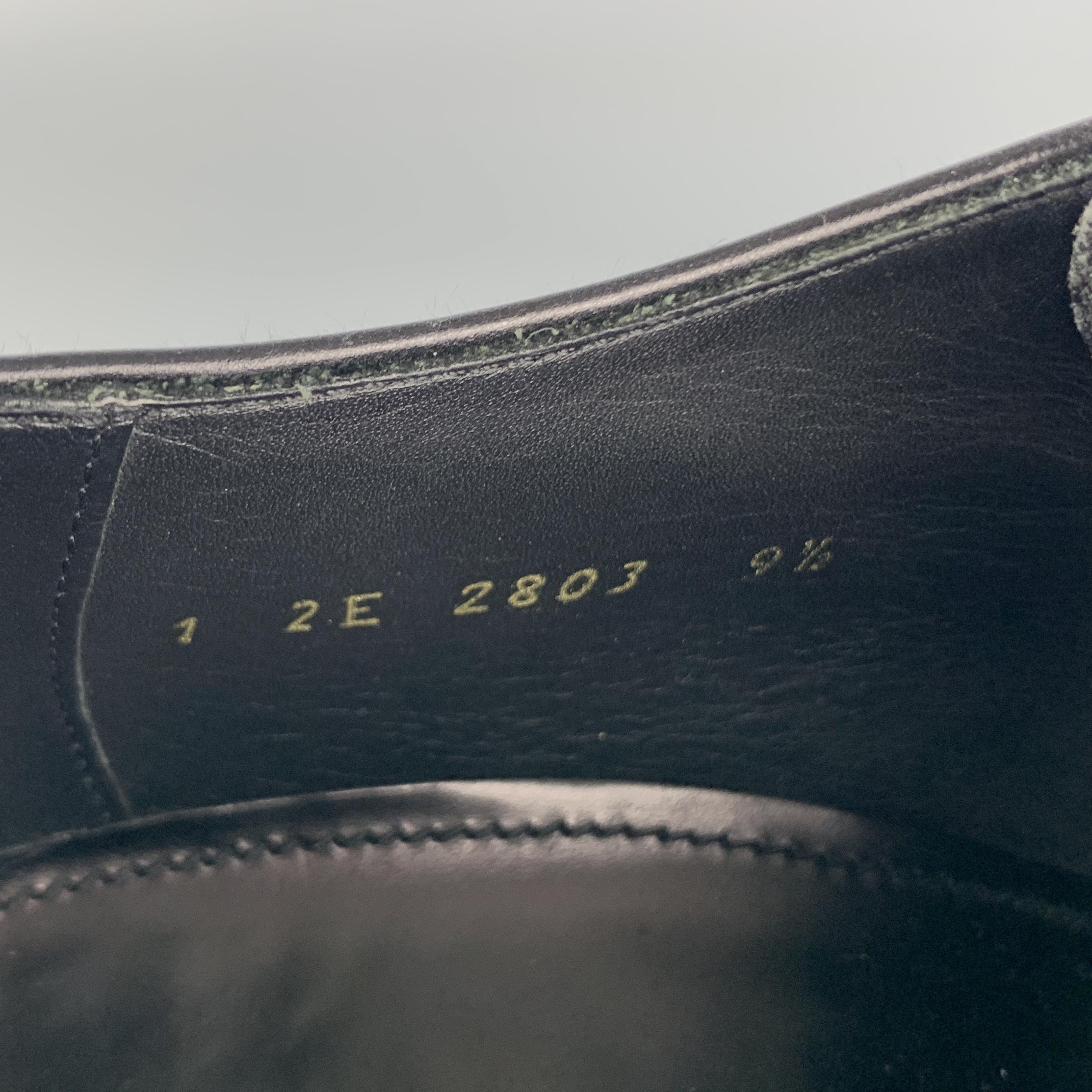 PRADA F/W 09 Size 10.5 Black Studded Leather Cap Toe Lace Up Shoes 1