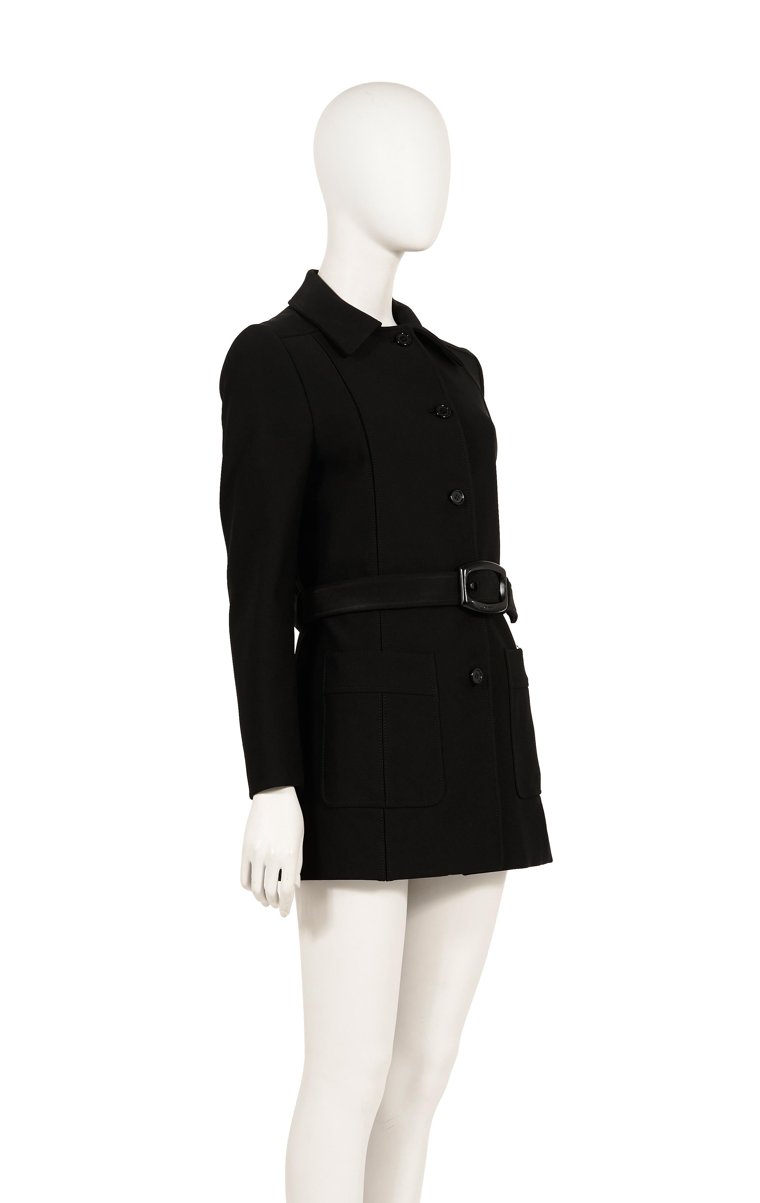 Women's Prada F/W 1995 black tunic jacket in nylon For Sale