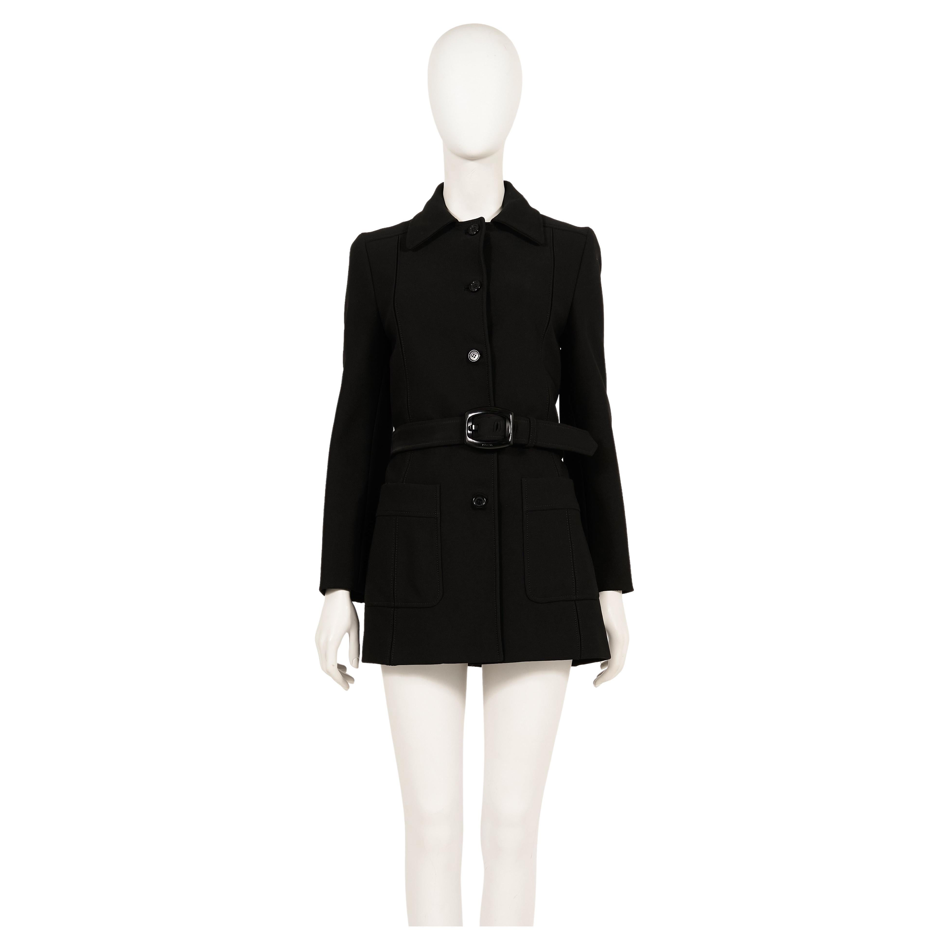 Prada F/W 1995 black tunic jacket in nylon For Sale