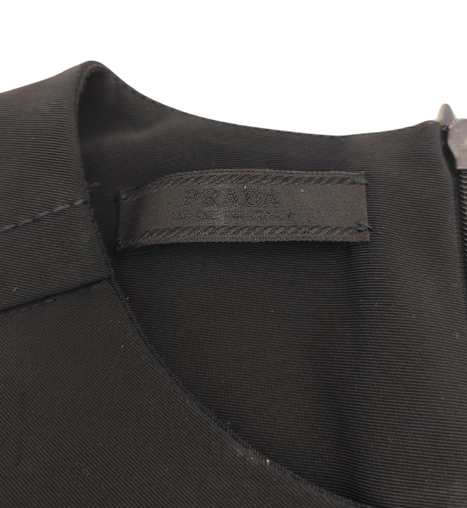 Prada F/W 1996 navy blue belted midi dress For Sale 9