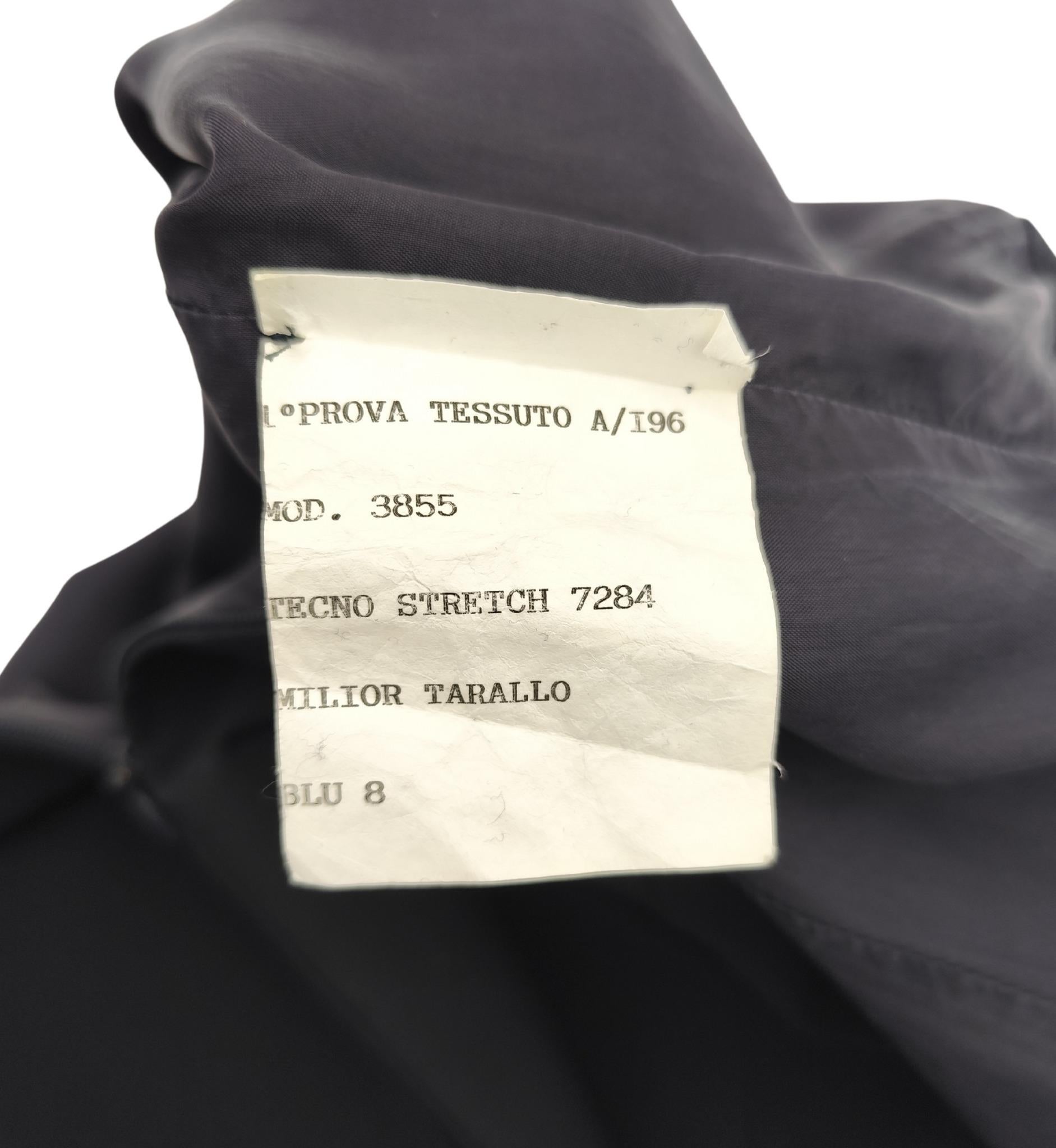 Prada F/W 1996 navy blue belted midi dress For Sale 10