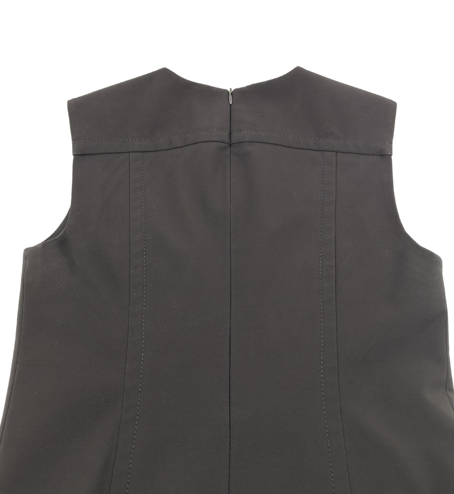 Prada F/W 1996 navy blue belted midi dress For Sale 4