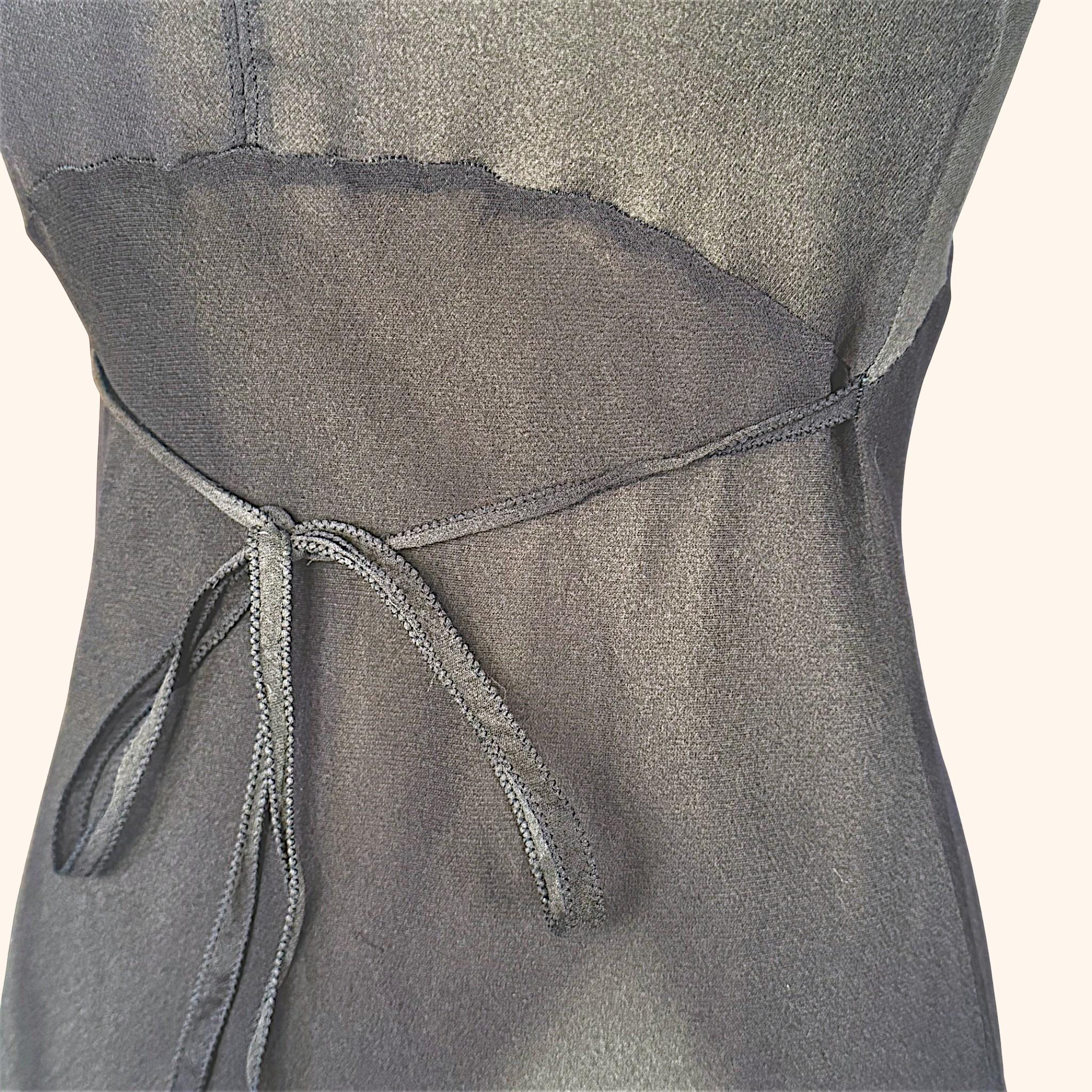 Grigio Prada F/W 1997 Olive Silk Beaded Runway Top in vendita