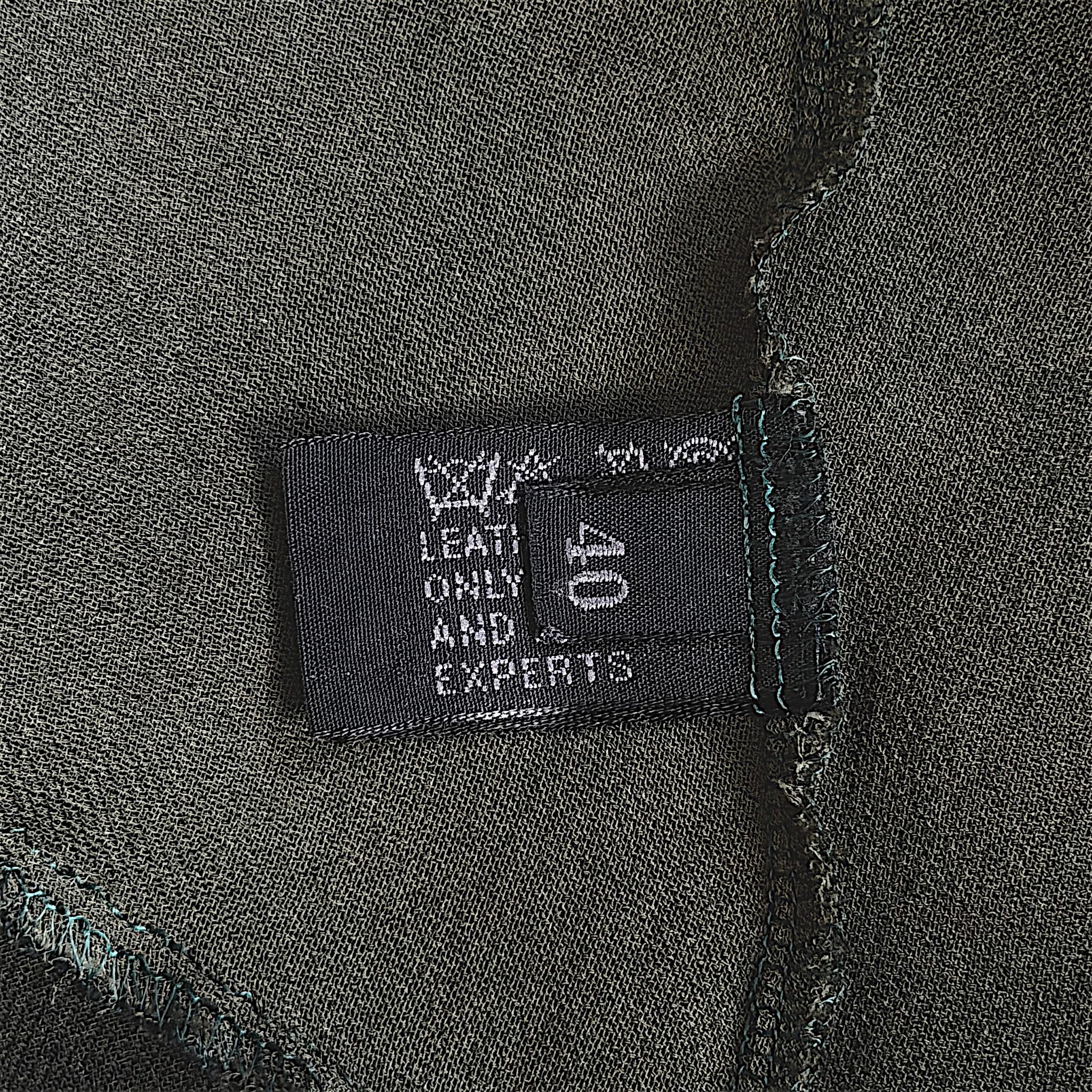 Prada F/W 1997 Olive Silk Beaded Runway Top in vendita 3