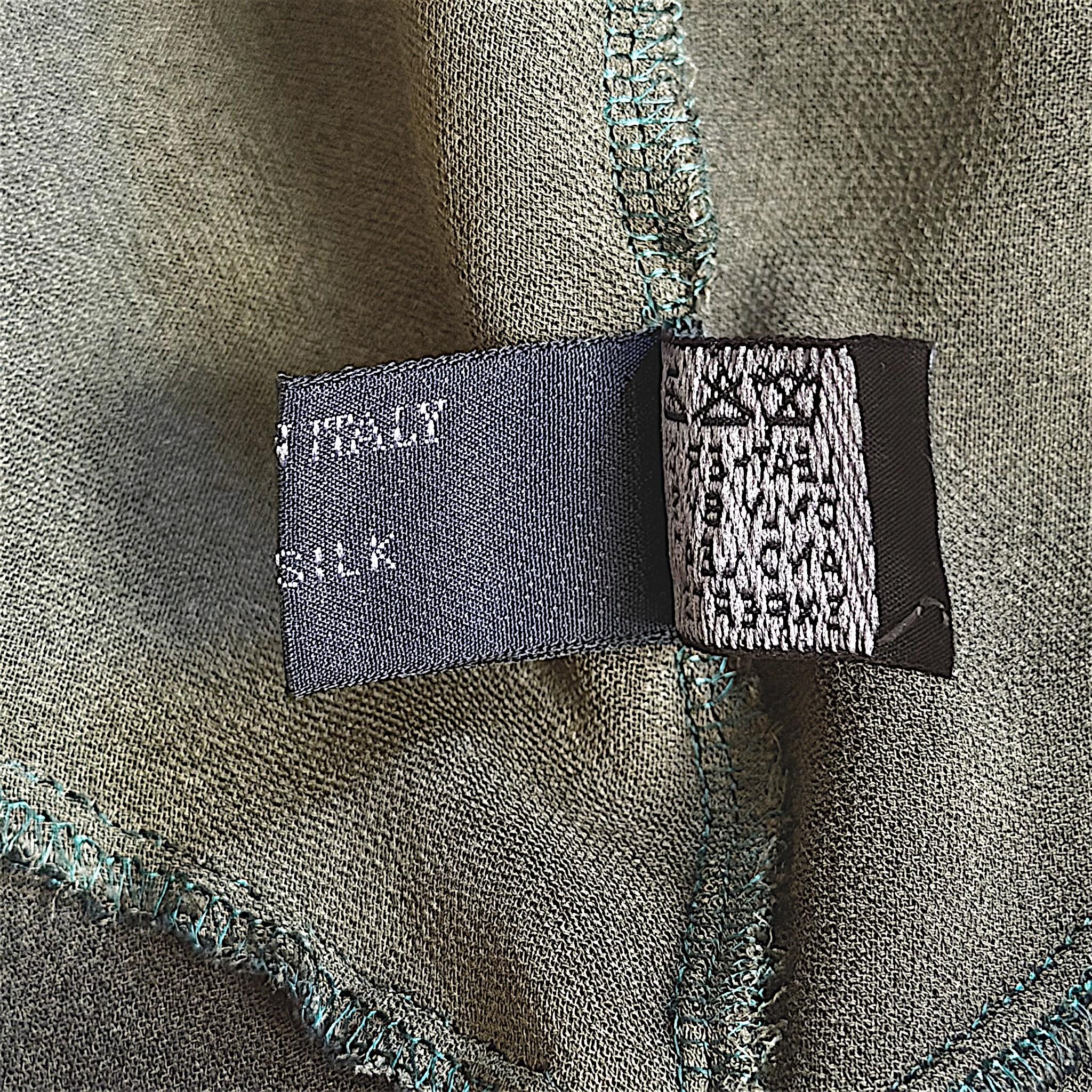 Prada F/W 1997 Olive Silk Beaded Runway Top in vendita 4