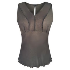 Prada F/W 1997 Olive Silk Beaded Runway Top