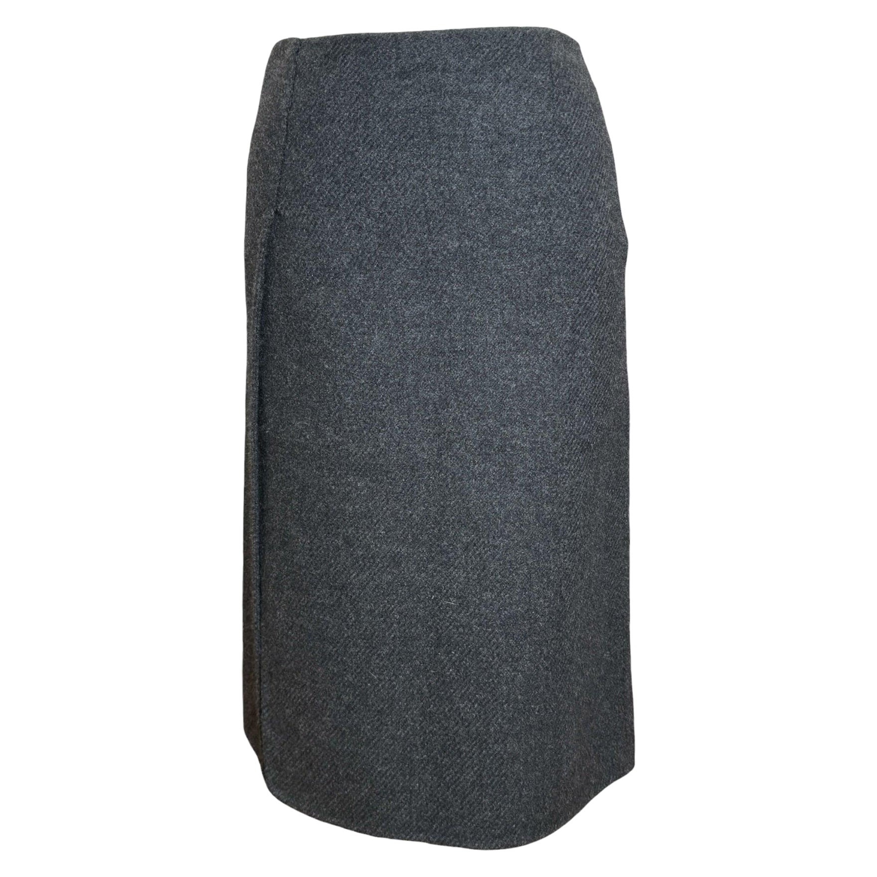 Prada F/W 1998 Grey Wool Pencil Skirt